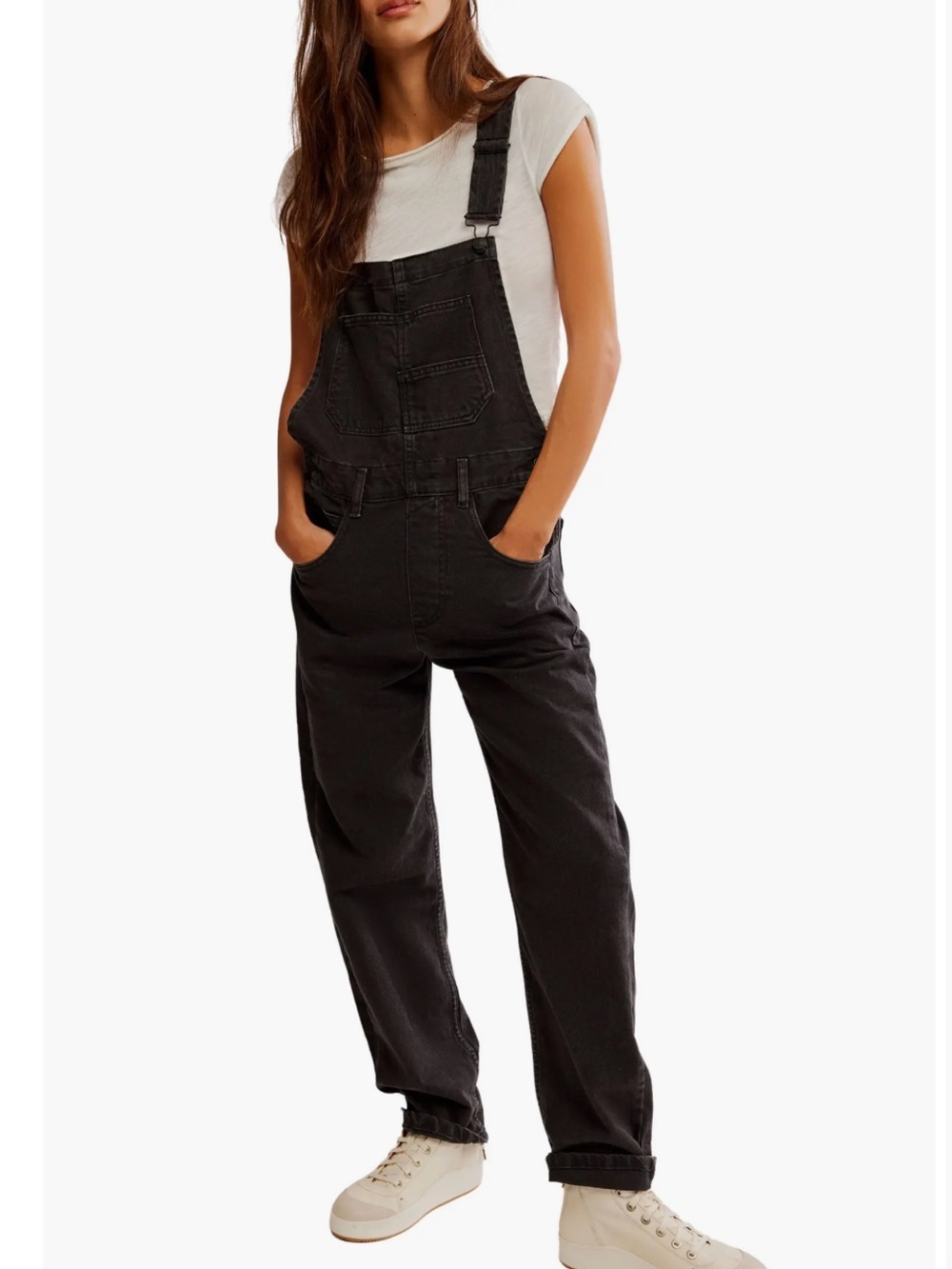 Free People We The Free Ziggy Overalls Black Womens XS Denim